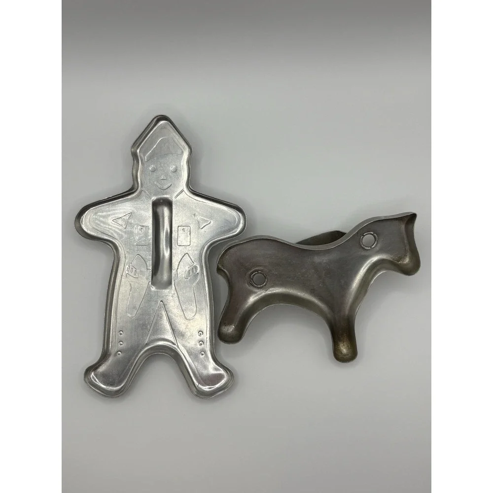 Vintage Metal Western Gingerbread Man & Horse Cookie Cutters
